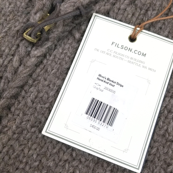 NWT Filson Blanket Stripe Hand Knit Wool Vest - Picture 4 of 11